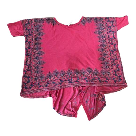 Free People pick me up tee oversized Asymmetrical top red size medium - Picture 8 of 11
